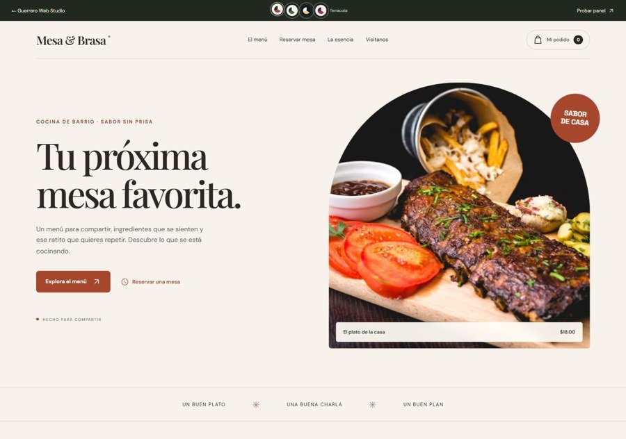 Diseño de demostración del restaurante Mesa y Brasa