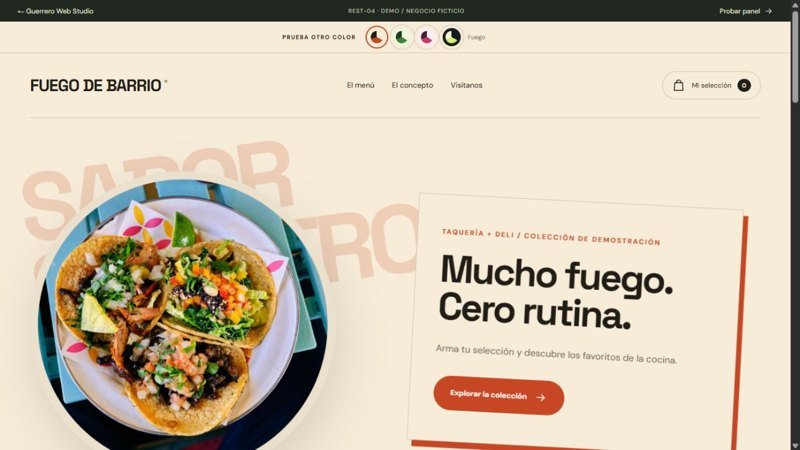 Vista real de Taquería + deli